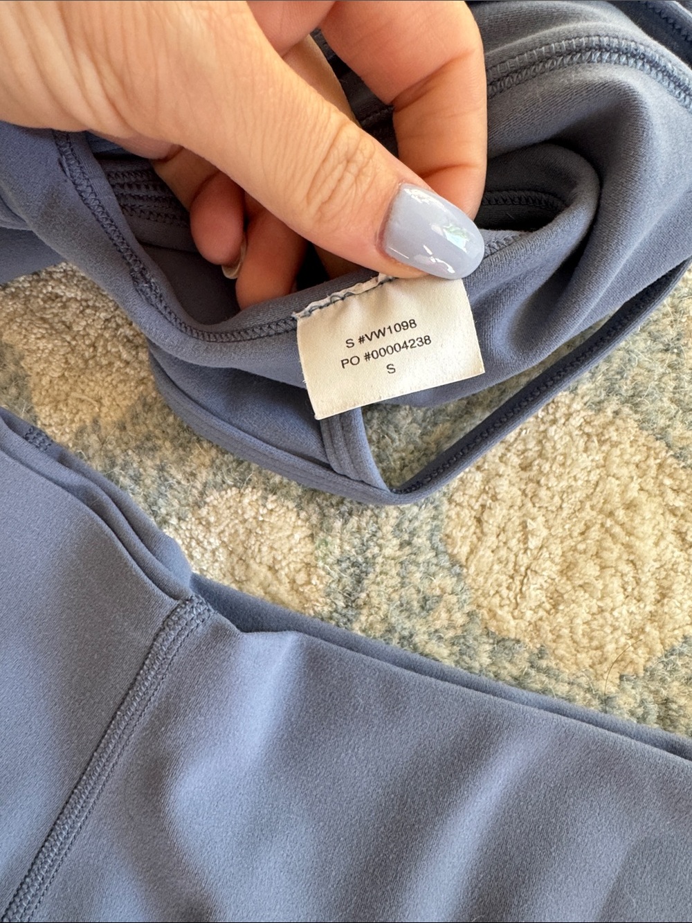 Vuori AllTheFeels Women's Bike Shorts and Sports Bra in Dusty Slate Blue - Picture 5 of 5